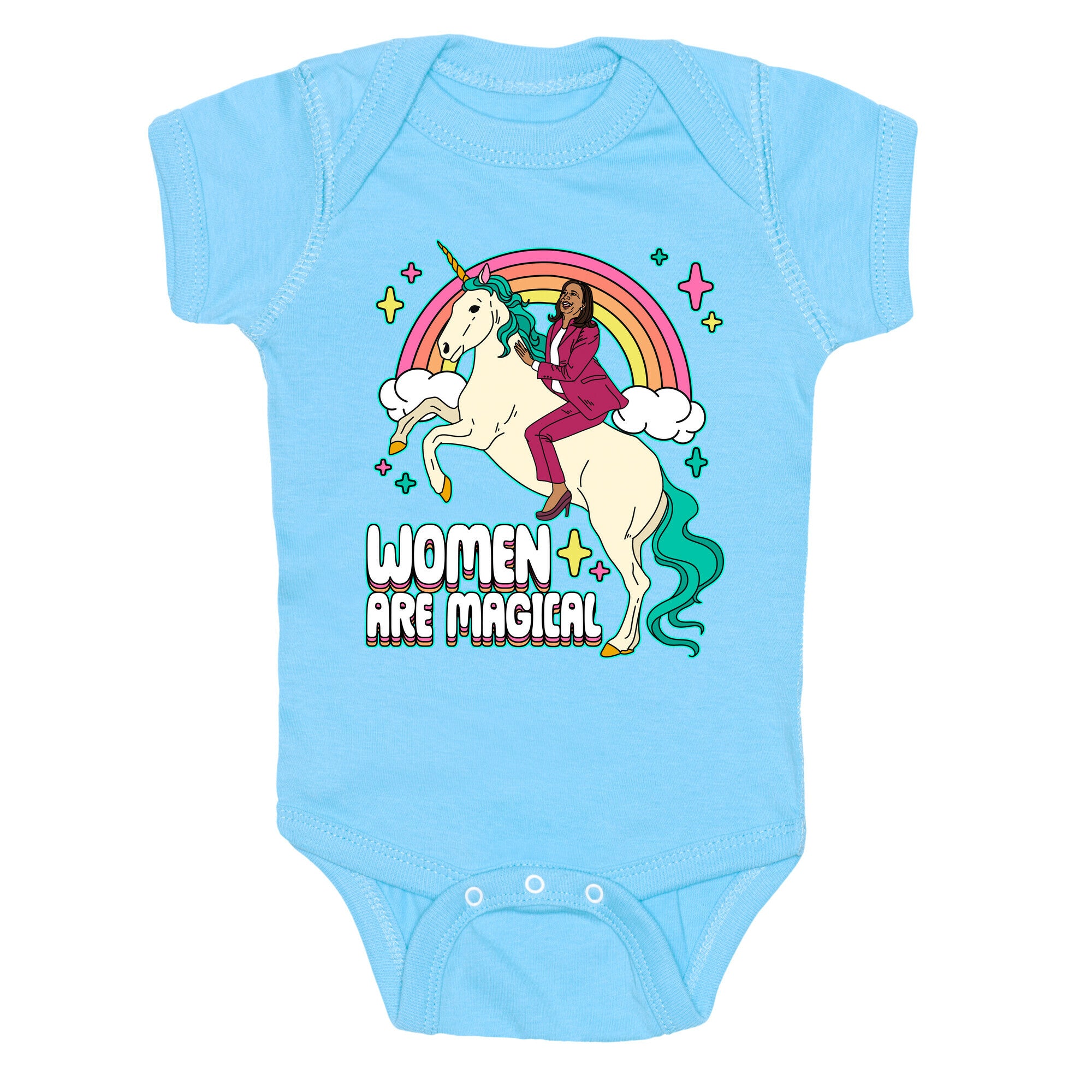 Women are Magical Kamala Harris Unicorn Baby One-Piece